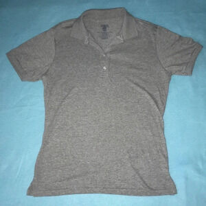 𝅺JERZEES SPORT SHIELD polo collared gray short sleeve top size M